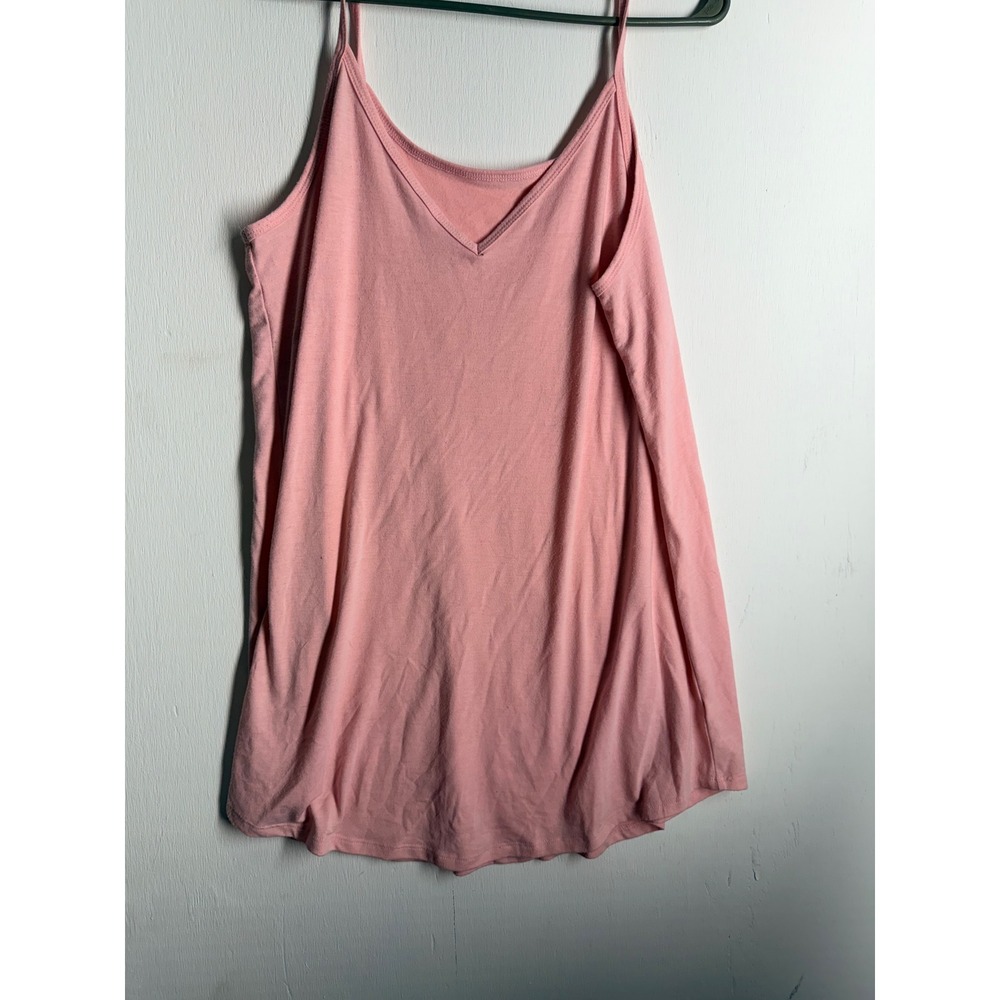 Zenana Premium Pink V-Neck Cami Spaghetti Strap Tank Top XL RT-1675P